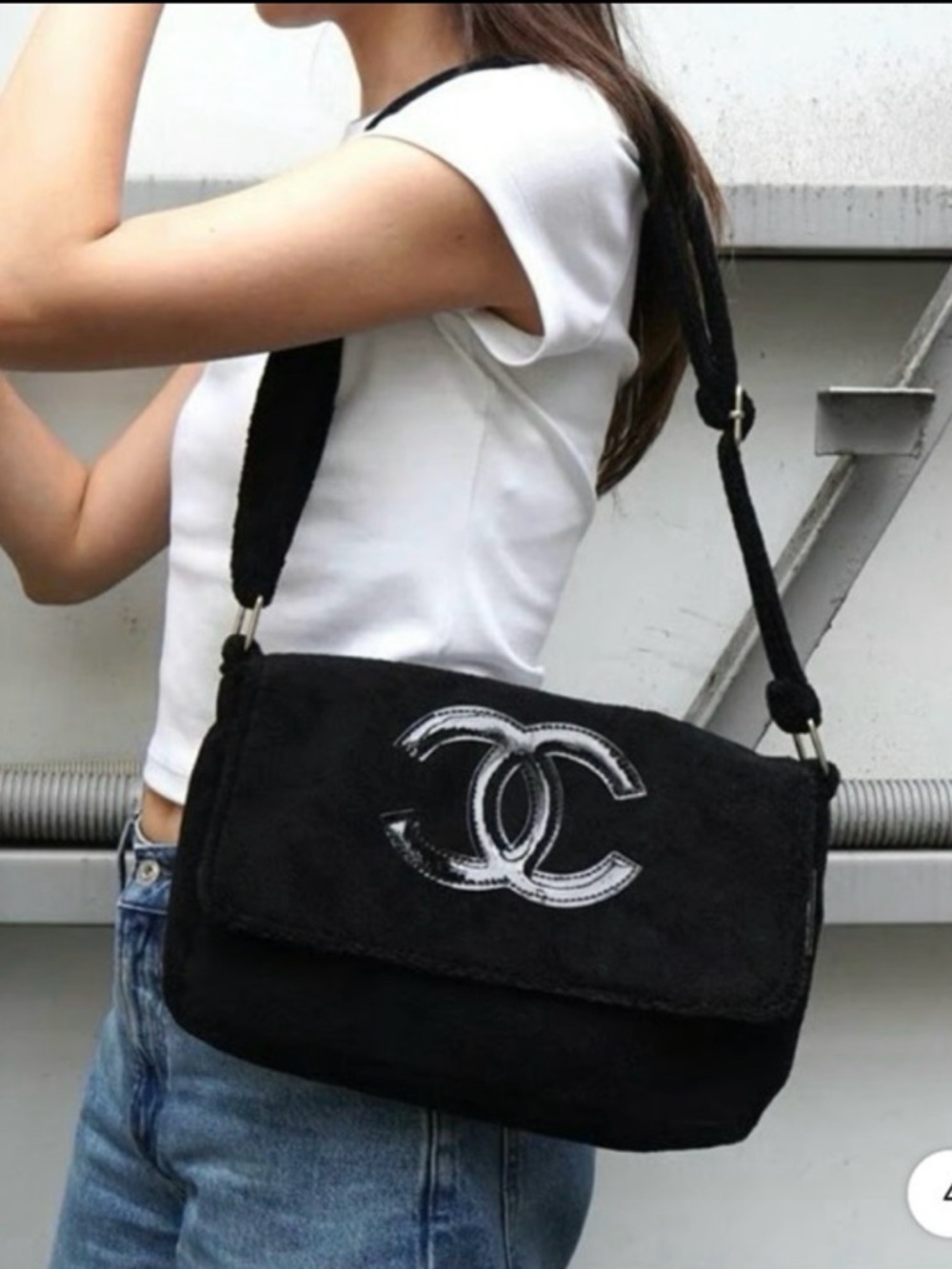 GWP CC Precision VIP/ Novelty Teddy Plush Black Shoulder/Crossbody Bag.